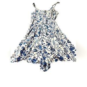 H&M Divided Blue White Floral Short Spaghetti Straps Romper Size 0 NWOT